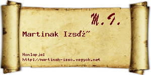 Martinak Izsó névjegykártya